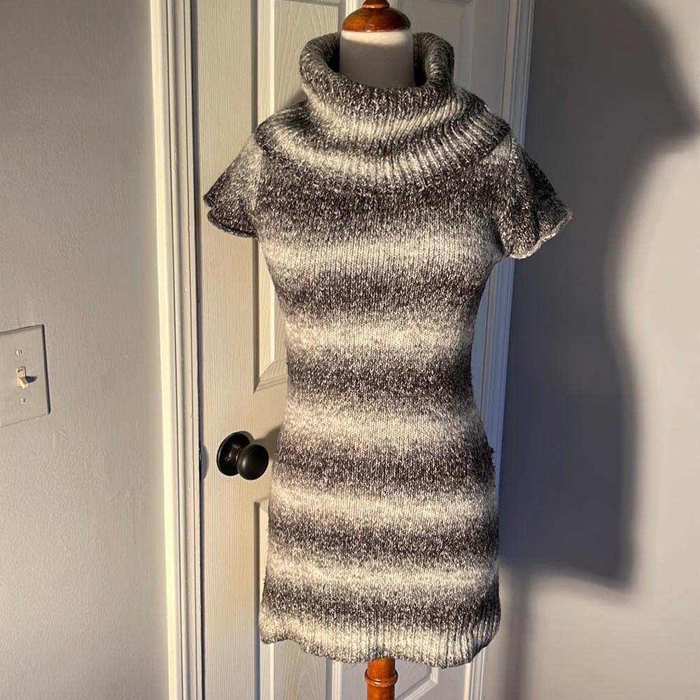 Cowl neck long sweater